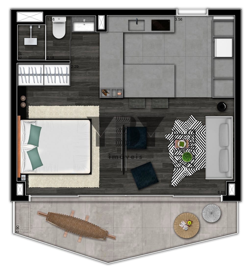 Cobertura, 1 quarto, 61 m² - Foto 41