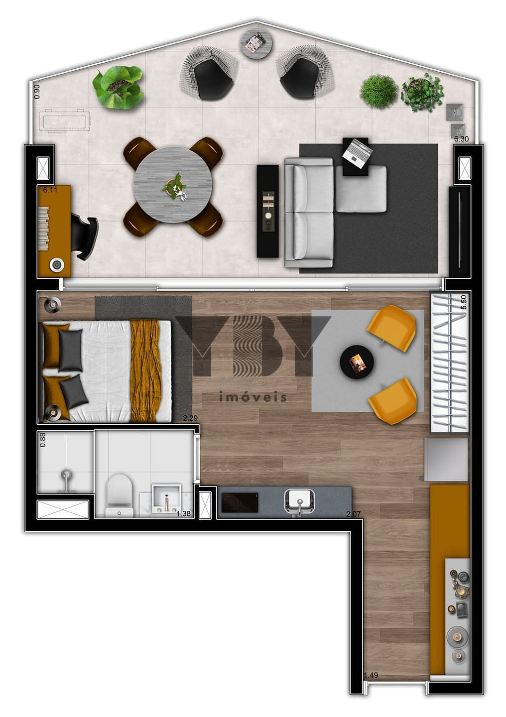 Cobertura, 1 quarto, 61 m² - Foto 43