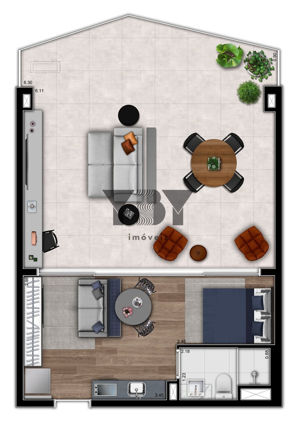 Cobertura, 1 quarto, 61 m² - Foto 45