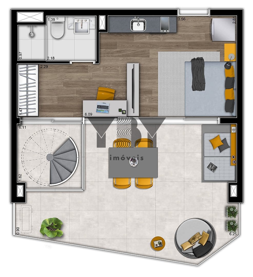 Cobertura, 1 quarto, 61 m² - Foto 47