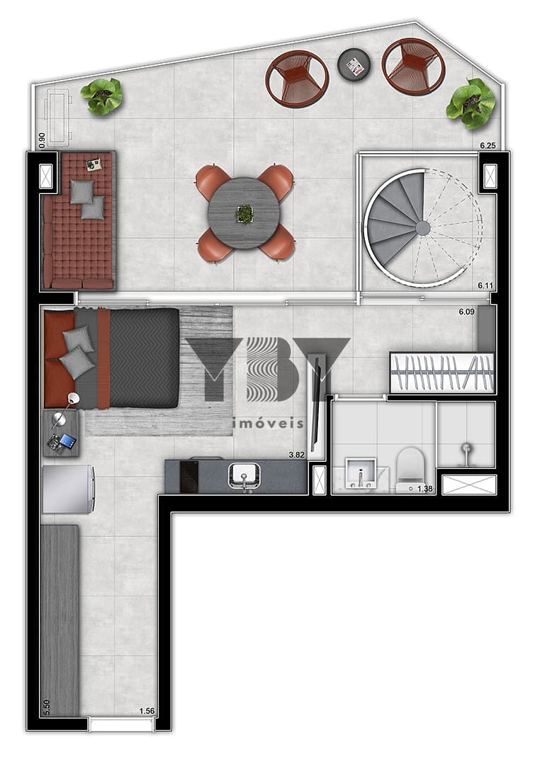 Cobertura, 1 quarto, 61 m² - Foto 49