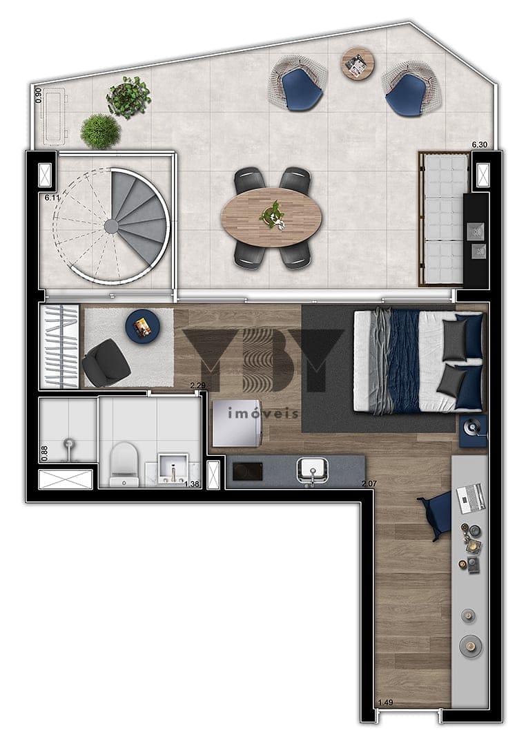 Cobertura, 1 quarto, 61 m² - Foto 51