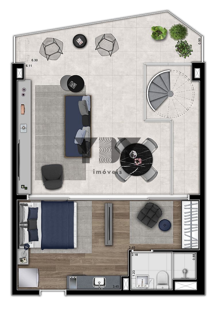 Cobertura, 1 quarto, 61 m² - Foto 53