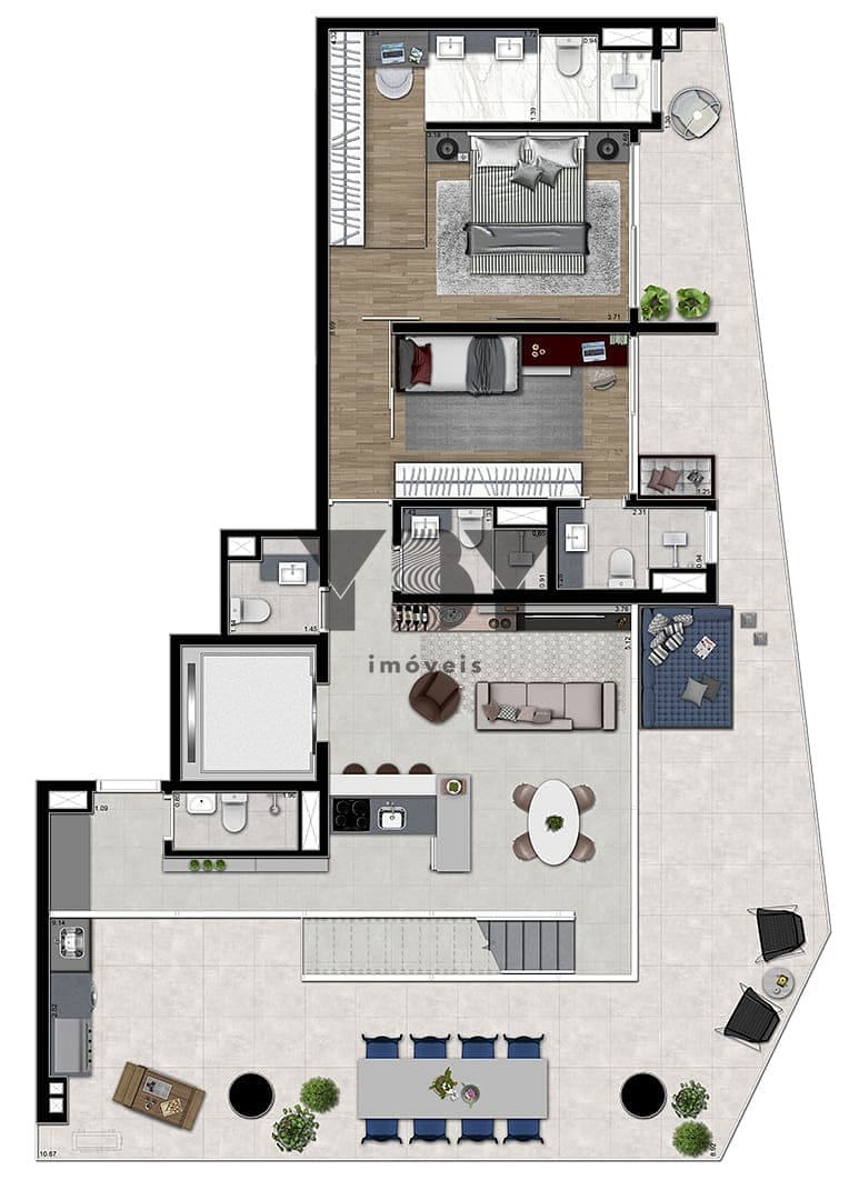 Cobertura, 1 quarto, 61 m² - Foto 63