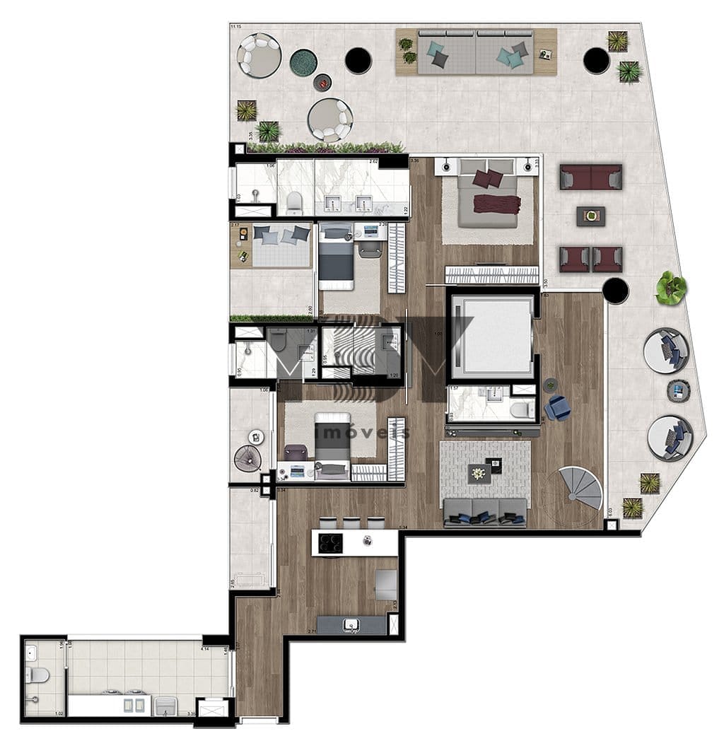 Cobertura, 1 quarto, 61 m² - Foto 65