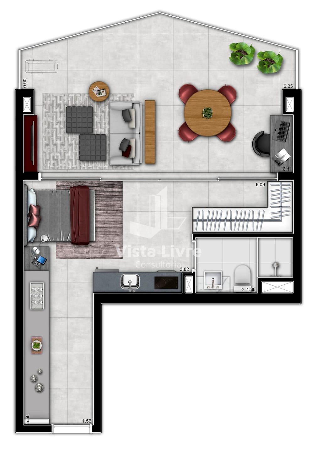 Cobertura, 1 quarto, 61 m² - Foto 40