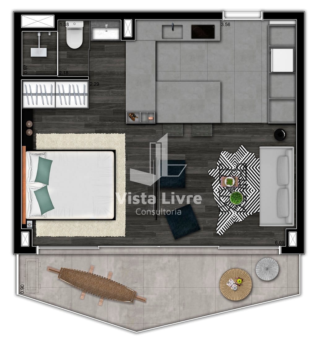 Cobertura, 1 quarto, 61 m² - Foto 41