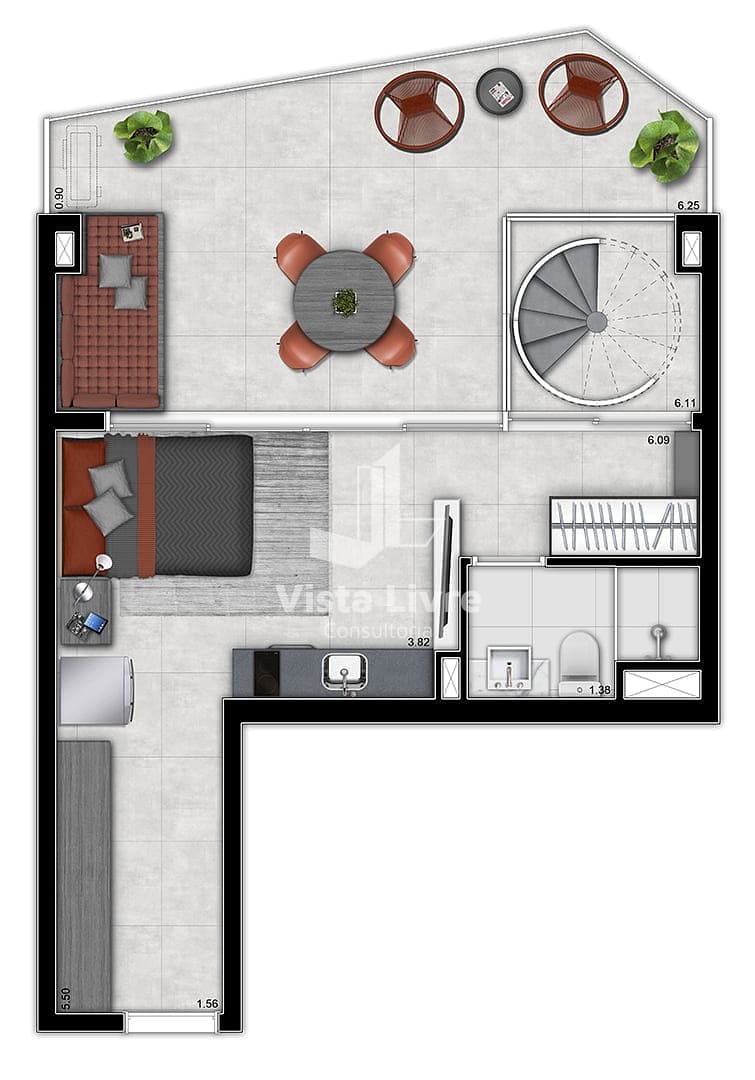 Cobertura, 1 quarto, 61 m² - Foto 49