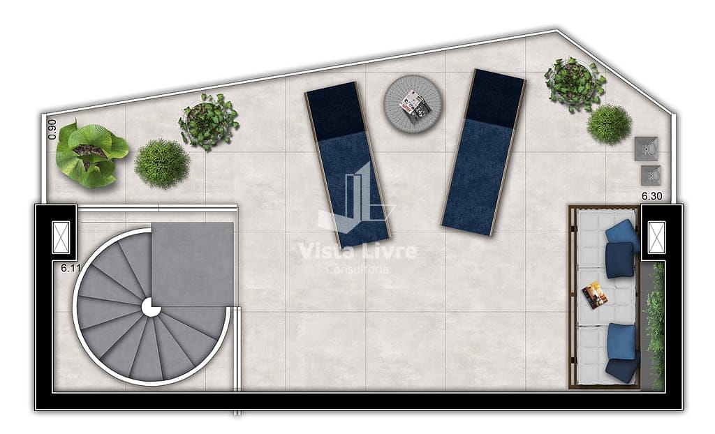 Cobertura, 1 quarto, 61 m² - Foto 52