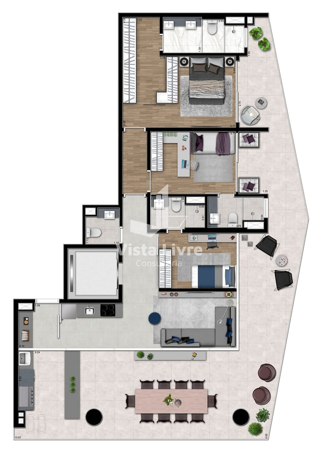 Cobertura, 1 quarto, 61 m² - Foto 58