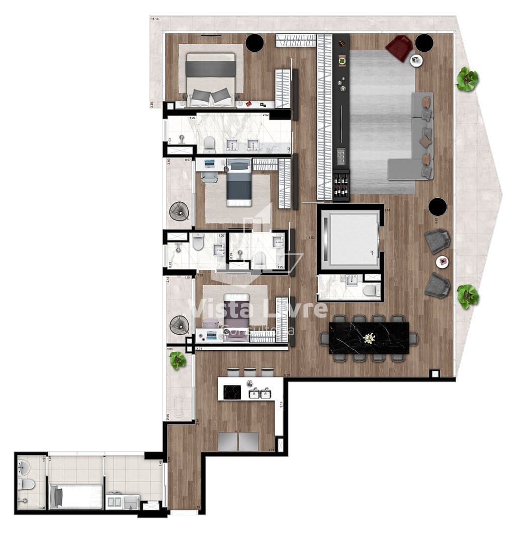 Cobertura, 1 quarto, 61 m² - Foto 61