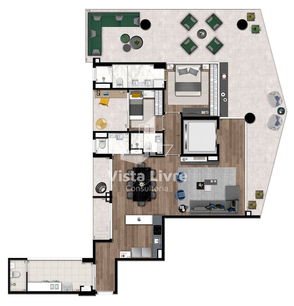 Cobertura, 1 quarto, 61 m² - Foto 62