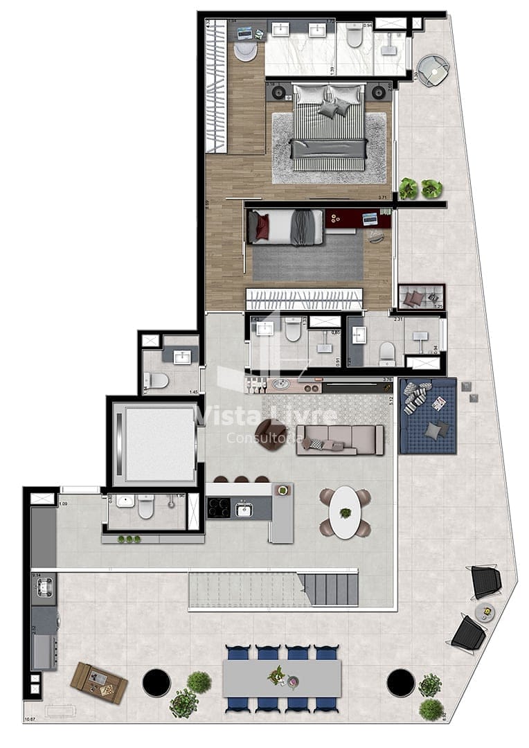 Cobertura, 1 quarto, 61 m² - Foto 63