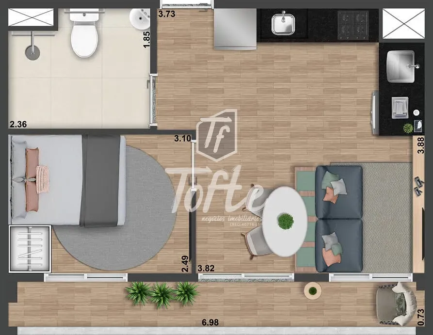 Apartamento, 1 quarto, 52 m² - Foto 8