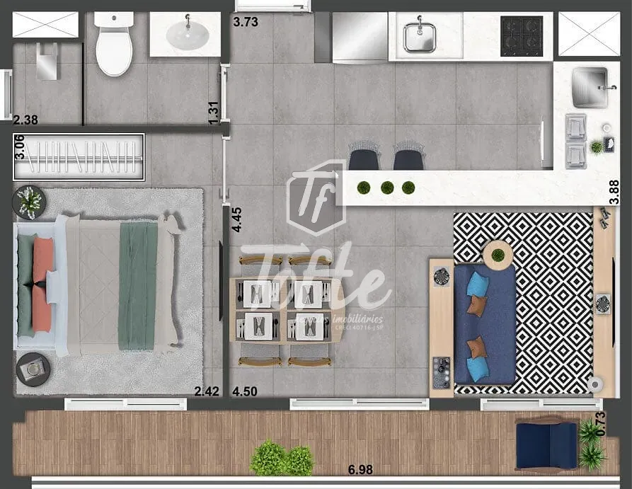 Apartamento, 1 quarto, 39 m² - Foto 7