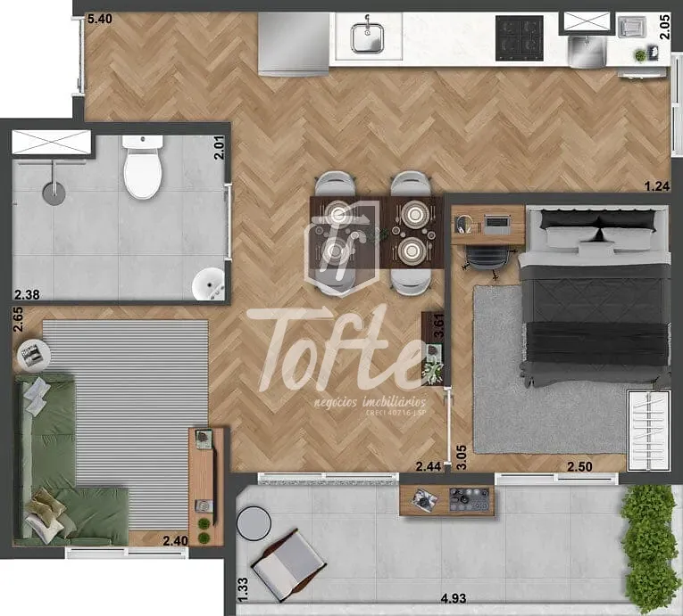 Apartamento, 1 quarto, 39 m² - Foto 11