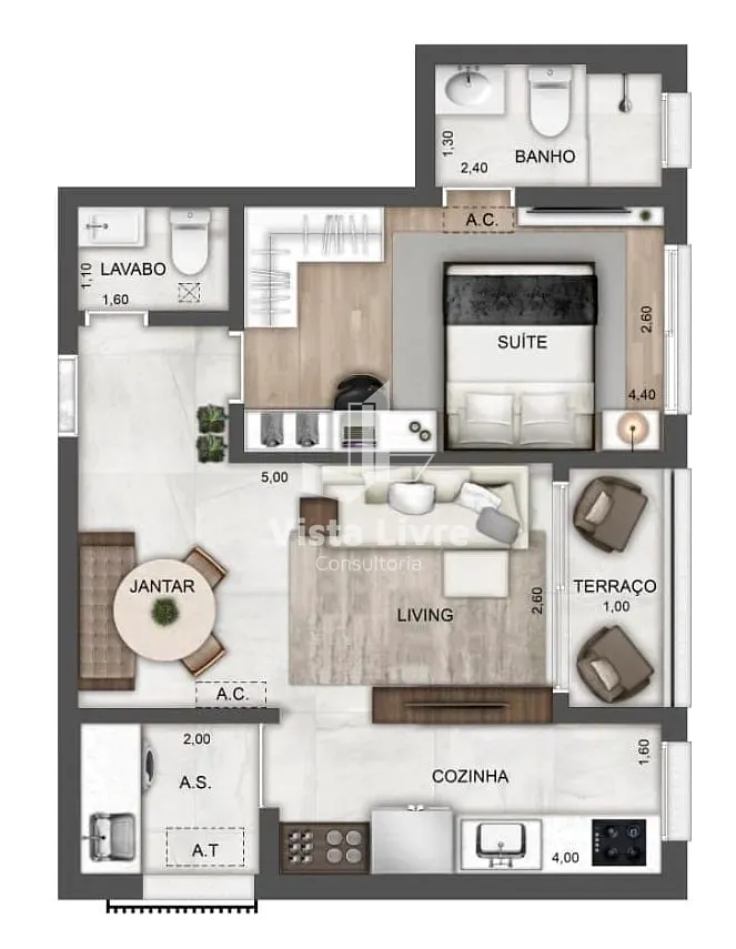 Apartamento, 1 quarto, 53 m² - Foto 34
