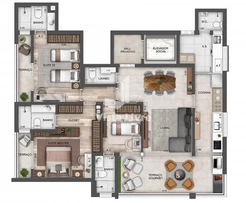 Apartamento, 1 quarto, 53 m² - Foto 36