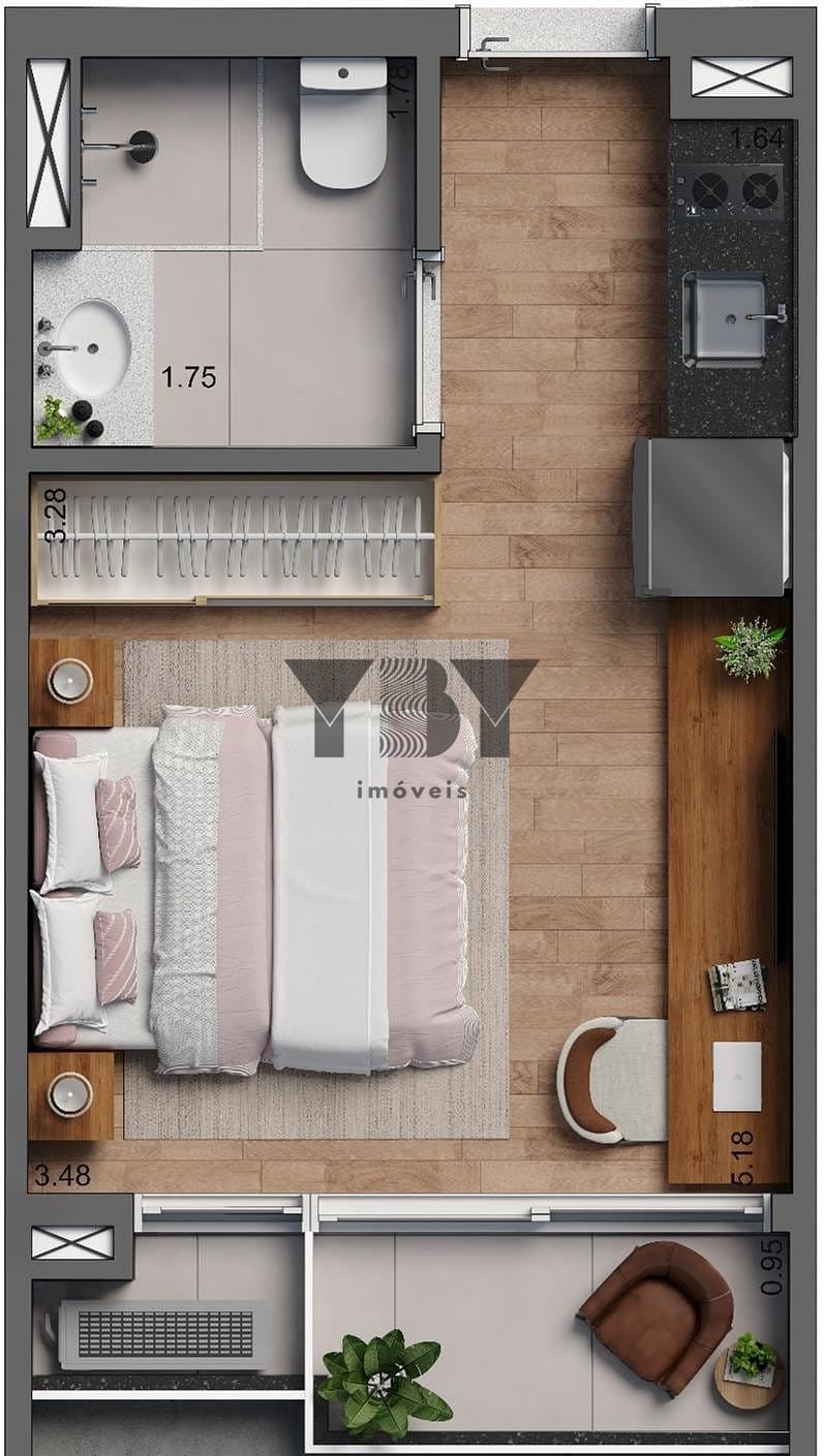 Apartamento, 1 quarto, 23 m² - Foto 9