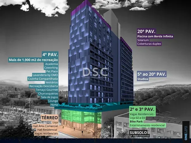 Cobertura / Penthouse 1 quarto e 1 banheiro, à venda, no bairro Portão em Curitiba