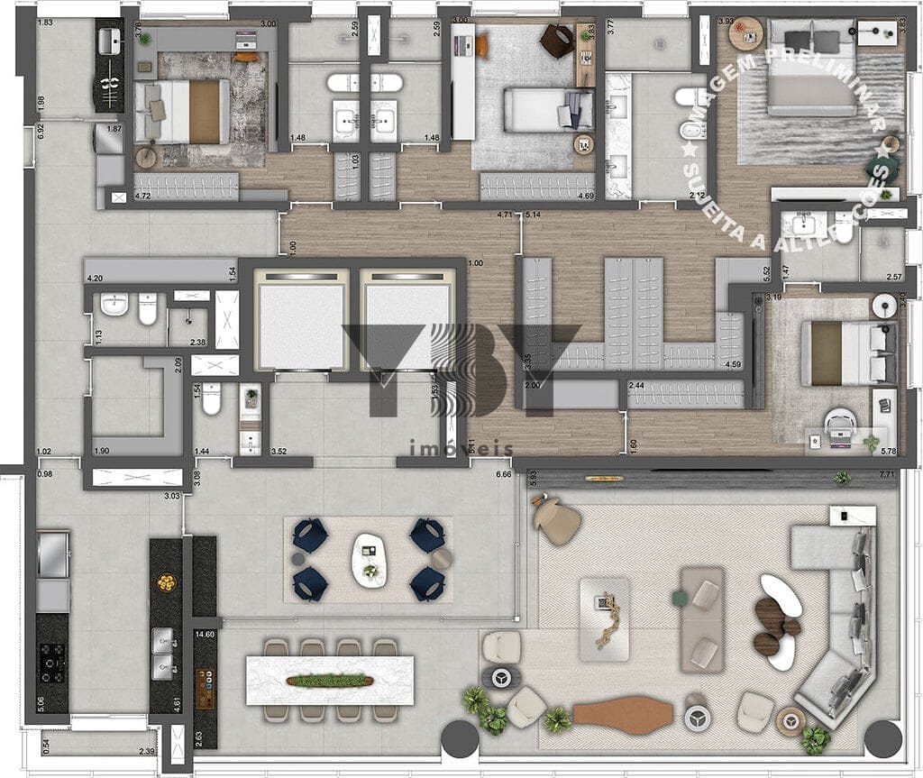 Apartamento à venda com 4 quartos, 298m² - Foto 45