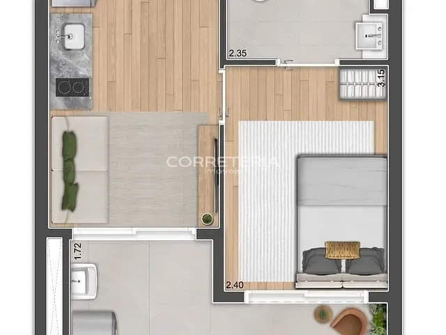 Apartamento 1 quarto e 1 banheiro, à venda, no bairro Perdizes em São Paulo