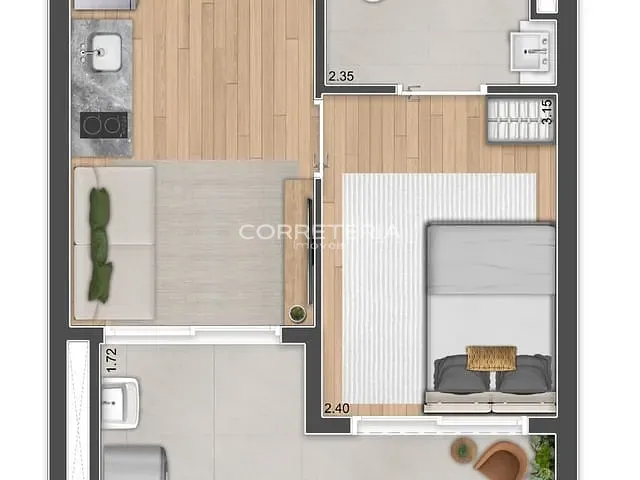 Apartamento 1 quarto e 1 banheiro, à venda, no bairro Perdizes em São Paulo