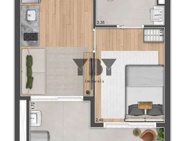 Apartamento 1 quarto e 1 banheiro, à venda, no bairro Perdizes em São Paulo