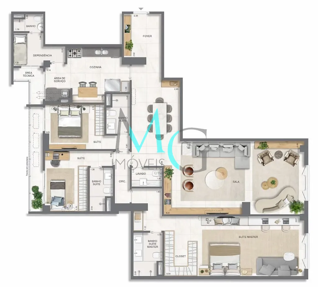 Apartamento, 4 quartos, 192 m² - Foto 66