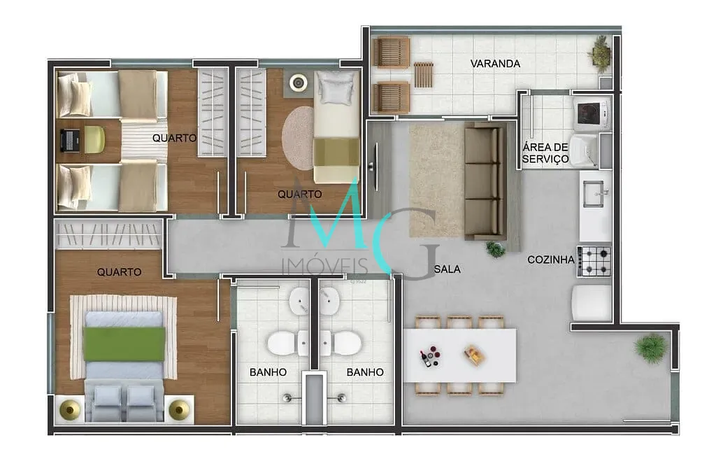 Apartamento, 3 quartos, 64 m² - Foto 55