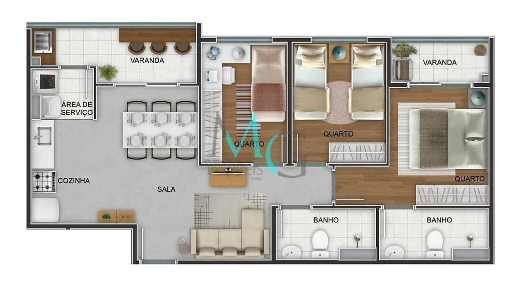 Apartamento, 3 quartos, 64 m² - Foto 56