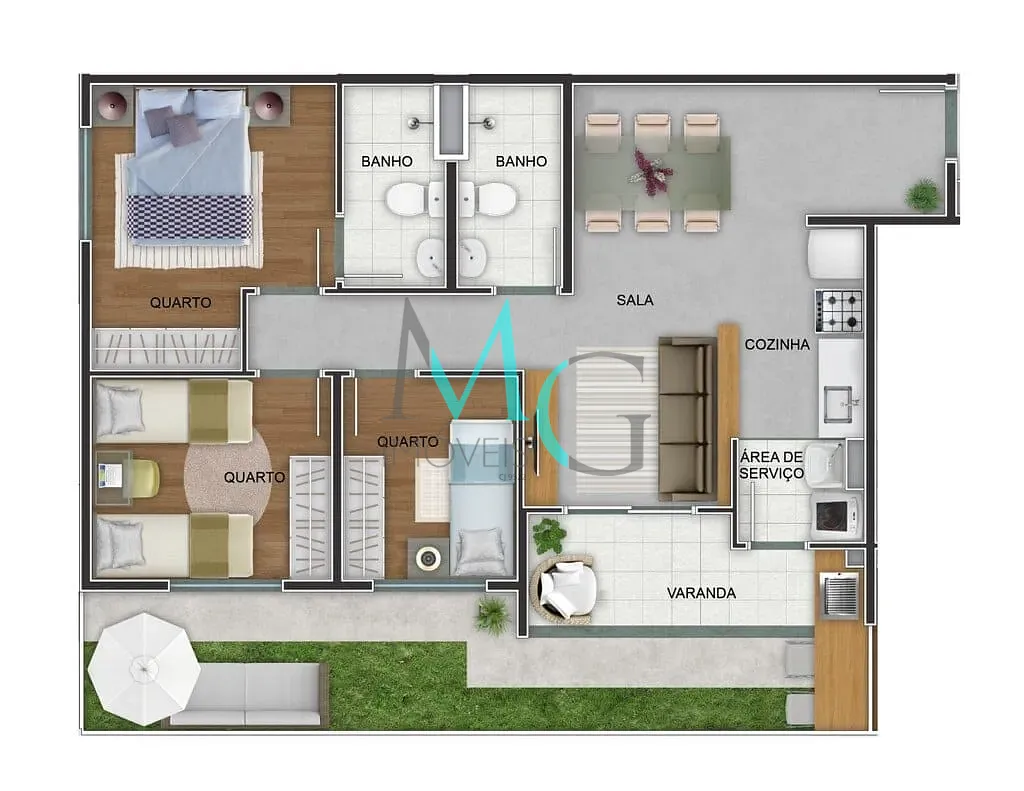 Apartamento, 3 quartos, 64 m² - Foto 58