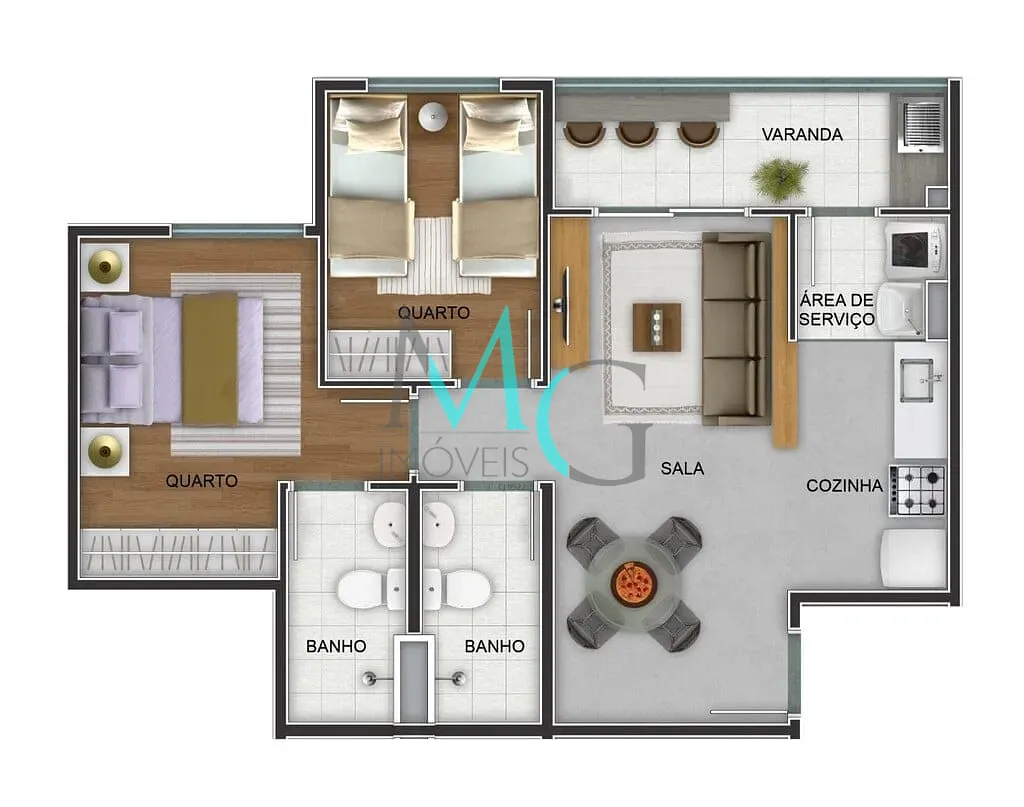 Apartamento, 2 quartos, 52 m² - Foto 53