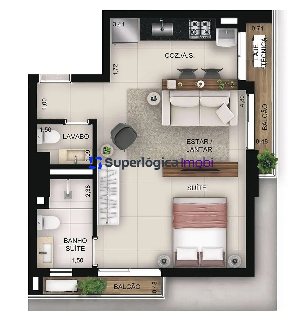 Apartamento, 1 quarto, 46 m² - Foto 12