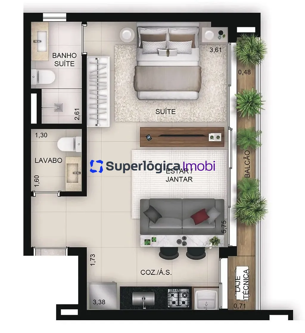 Apartamento, 1 quarto, 46 m² - Foto 13