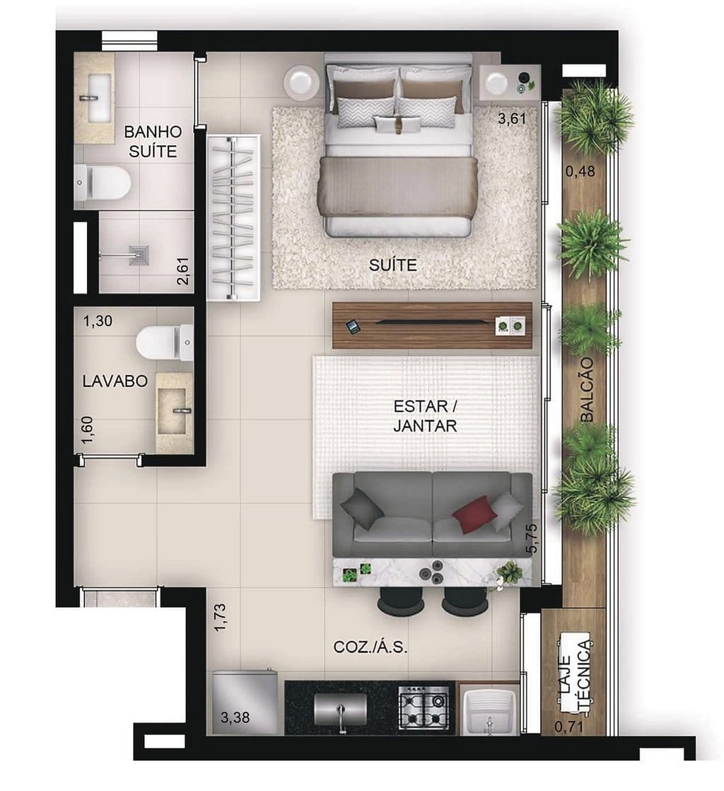 Apartamento, 1 quarto, 69 m² - Foto 13