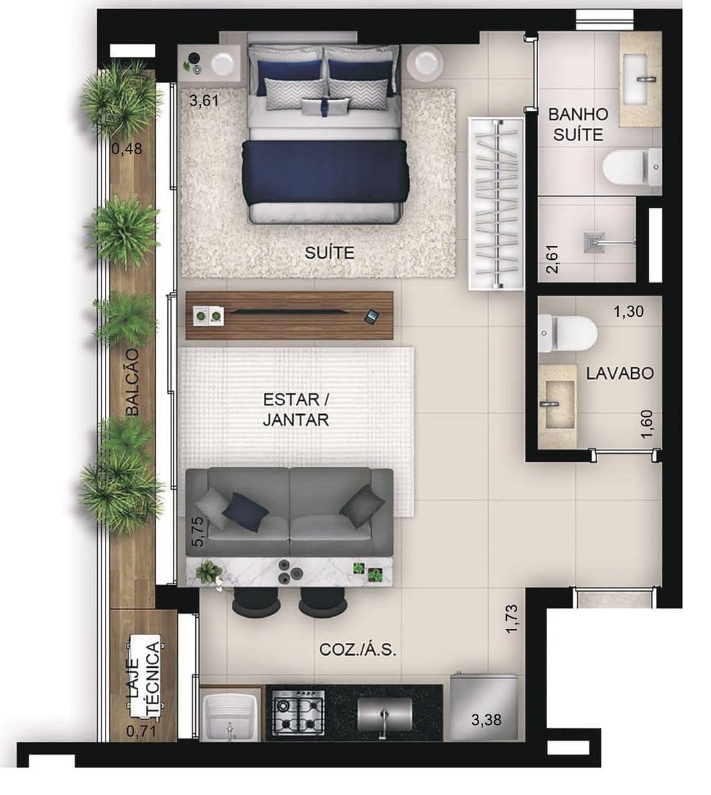 Apartamento, 1 quarto, 69 m² - Foto 14