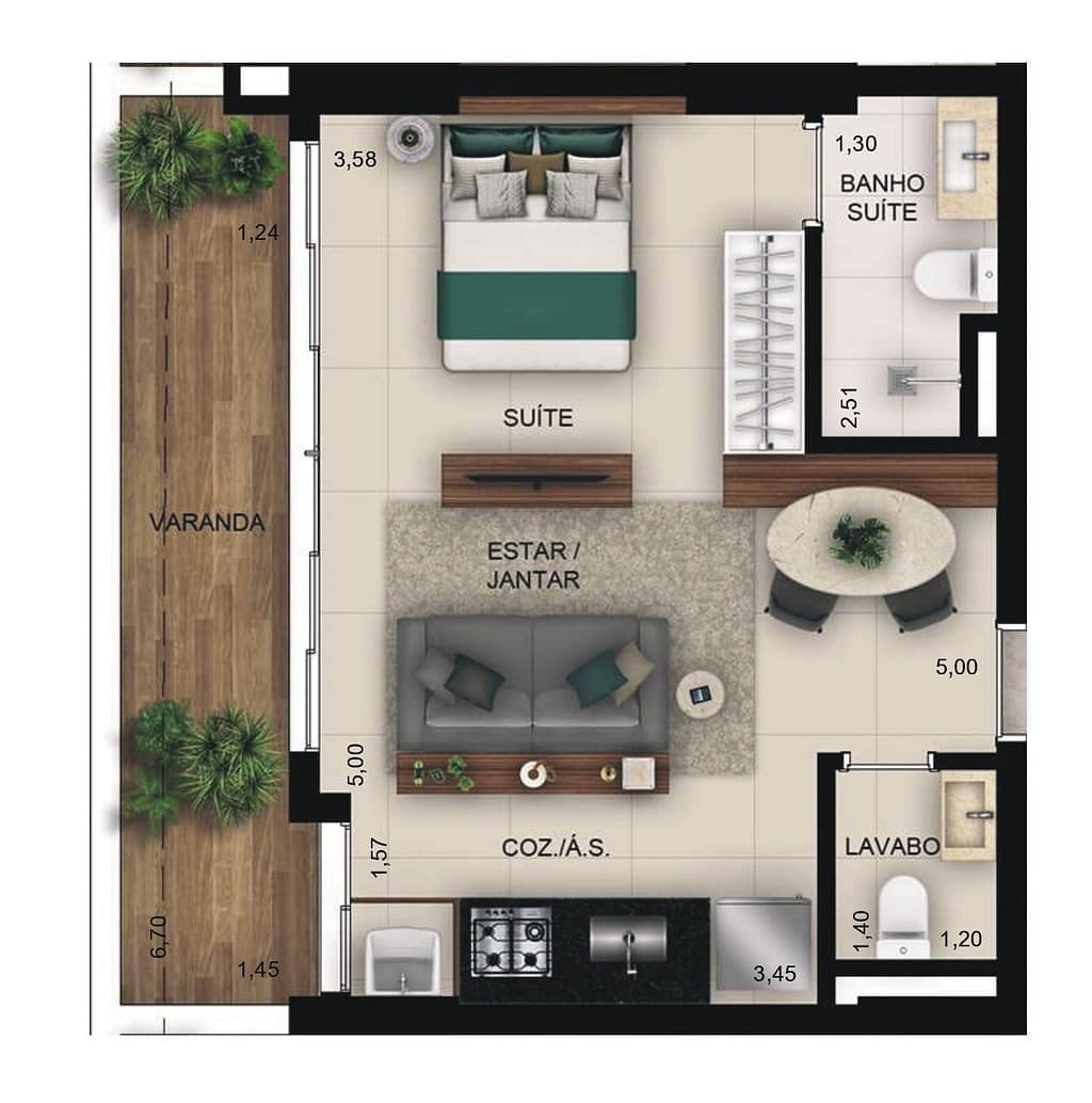 Apartamento, 1 quarto, 69 m² - Foto 19