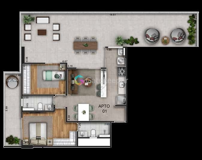 Apartamento à venda com 2 quartos, 117m² - Foto 20