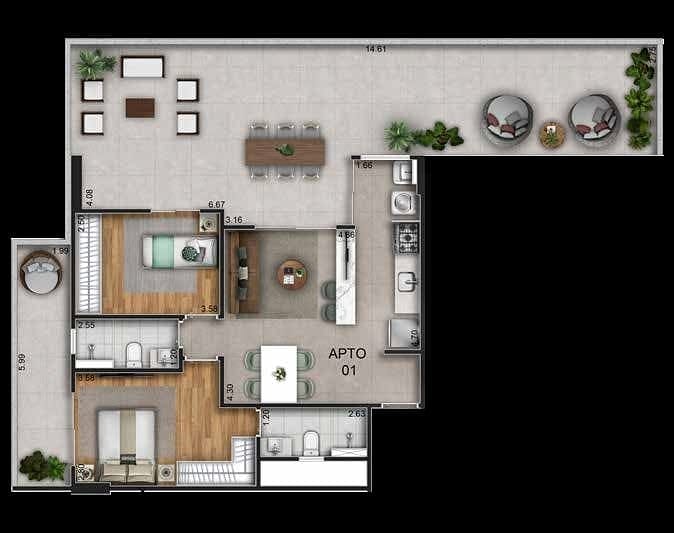 Apartamento, 2 quartos, 120 m² - Foto 20