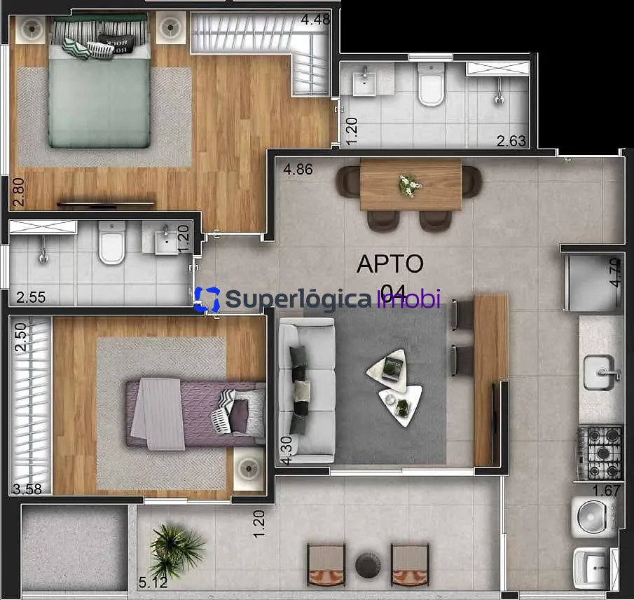 Apartamento, 2 quartos, 120 m² - Foto 17