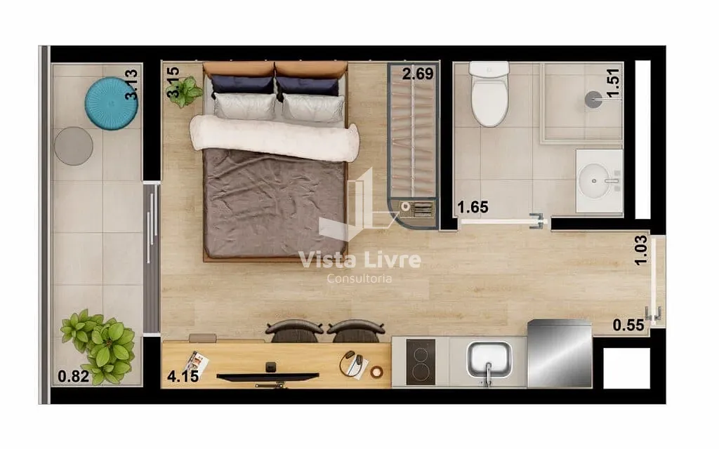 Apartamento, 1 quarto, 29 m² - Foto 26