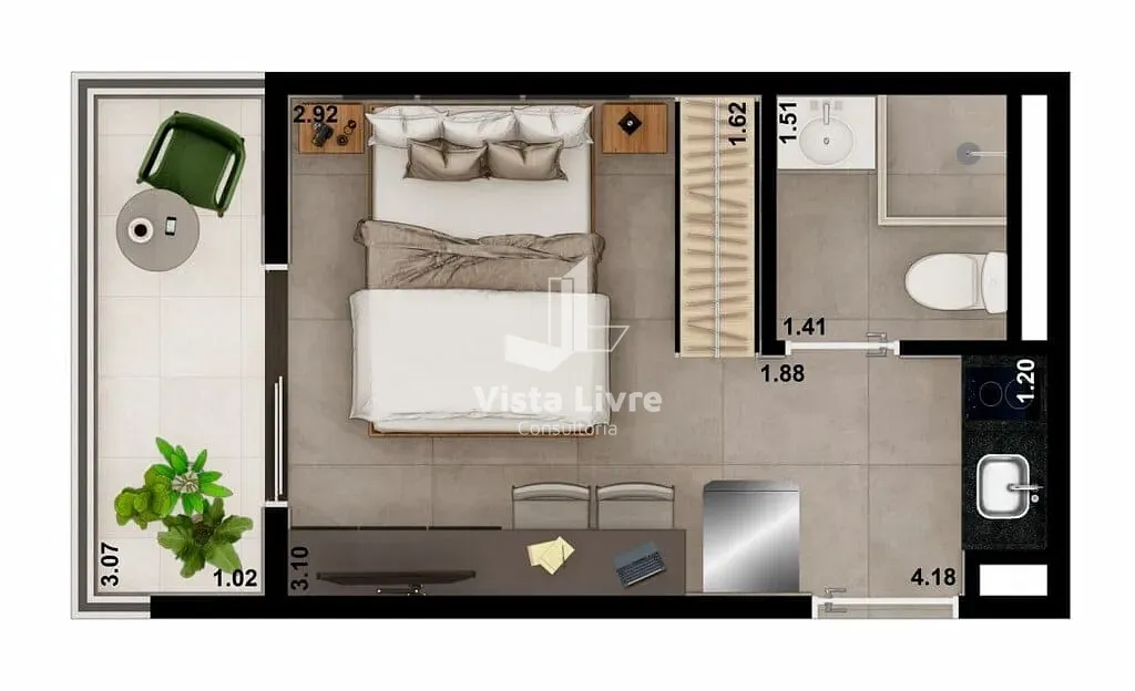 Apartamento, 1 quarto, 29 m² - Foto 28