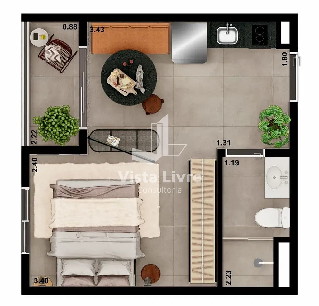 Apartamento, 1 quarto, 29 m² - Foto 29