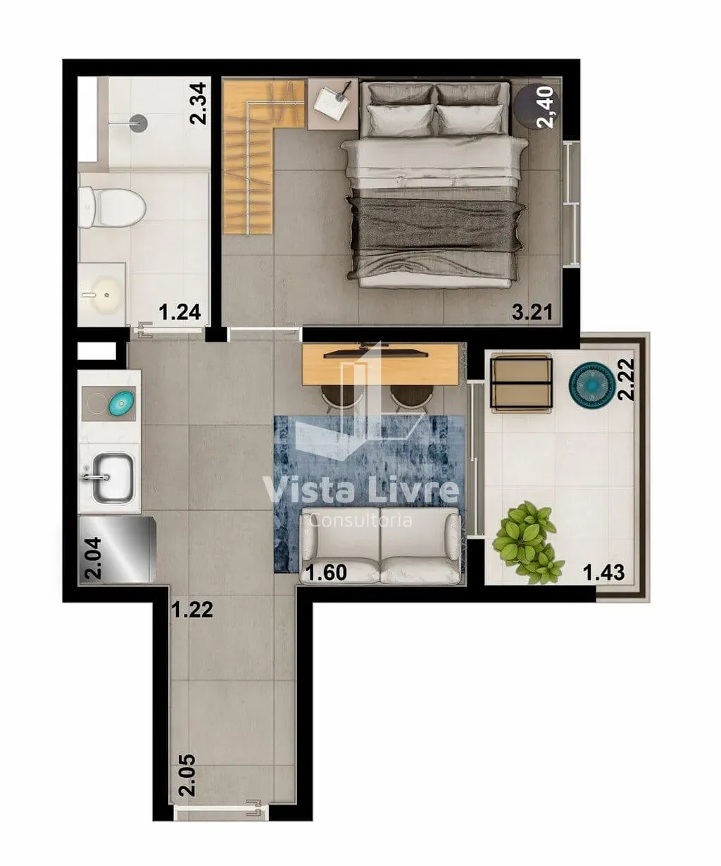 Apartamento, 1 quarto, 29 m² - Foto 32