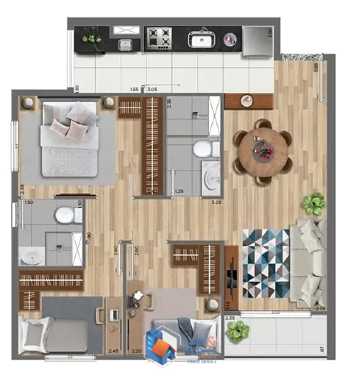 Apartamento, 3 quartos, 57 m² - Foto 17