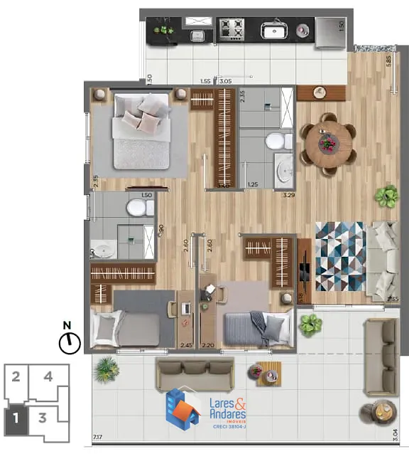 Apartamento, 3 quartos, 57 m² - Foto 18
