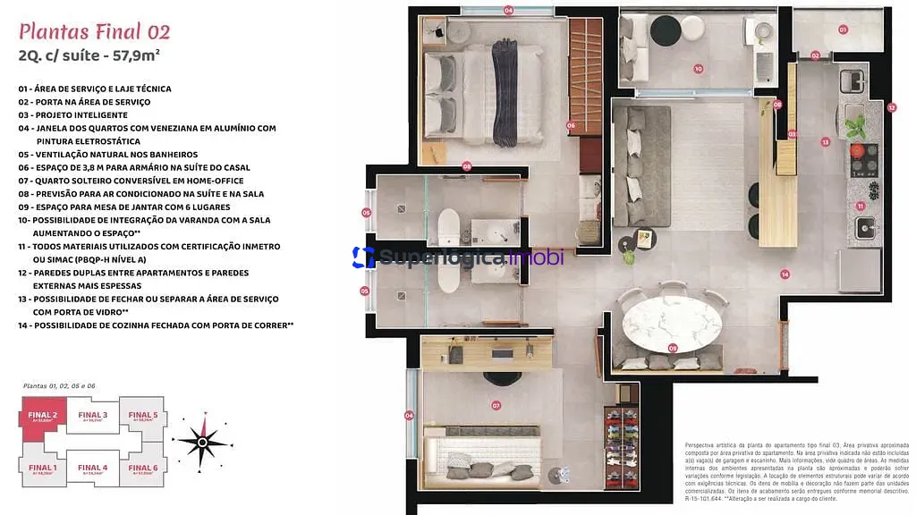 Apartamento, 2 quartos, 58 m² - Foto 17