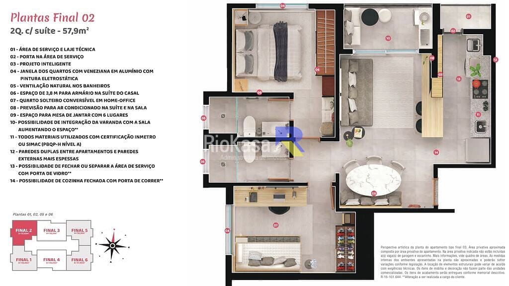 Apartamento, 2 quartos, 58 m² - Foto 17