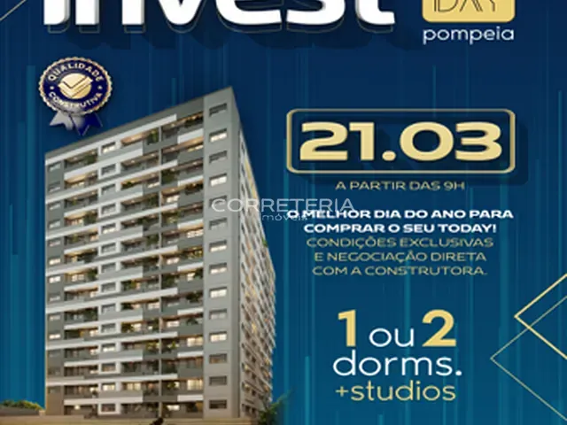 Studio 1 quarto e 1 banheiro, à venda, no bairro Vila Pompéia em São Paulo